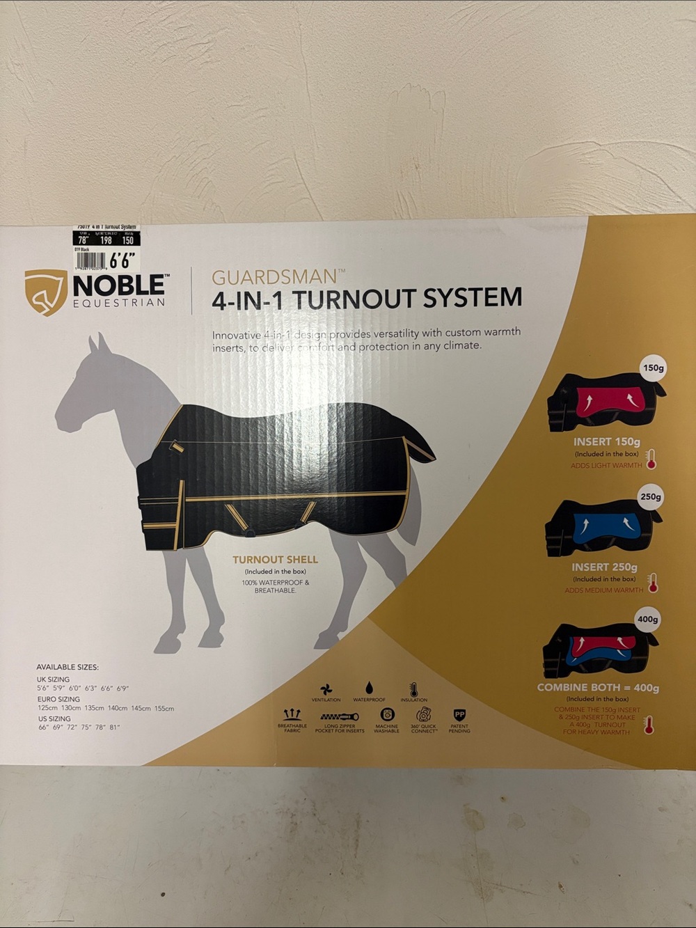 Guardsman 4-in-1 Horse Blanket System - Black 78”